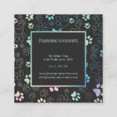 Paw Print Holographic Thank you Discount Card スクエア名刺 (裏面)