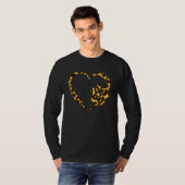 Paw Print Leopard Hearts Dog Cat Valentines Day Bo Tシャツ (正面フル)