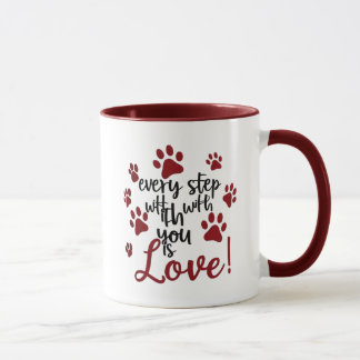 Paw Print Love マグカップ