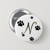 Paw Print Monogramボタン 缶バッジ (正面&裏面)