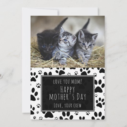 Paw Print Mother's Day Photo Card from Pets シーズンカード (正面)