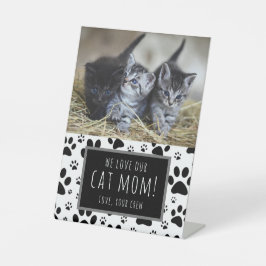 Paw Print Mother's Day photo from cat dog Pets 台座サイン