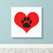 Paw Print On Myハート- Dog Canvas Print キャンバスプリント (インサイチュ (ウッドフロア))