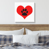 Paw Print On Myハート- Dog Canvas Print キャンバスプリント (インサイチュ (寝室))