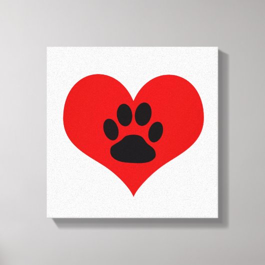Paw Print On Myハート- Dog Canvas Print キャンバスプリント (正面)