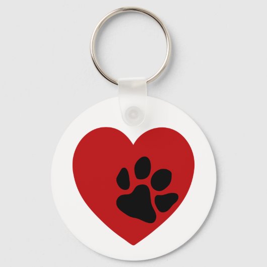Paw Print On My Heart Keychain キーホルダー (正面)