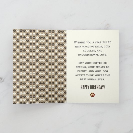 Paw Print Pattern Birthday Card カード (内部)
