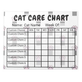 Paw Print Pattern Cat 気に Choreチャートメモ帳 ノートパッド