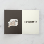 Paw Print Pattern Earthy Sand カード (内部)
