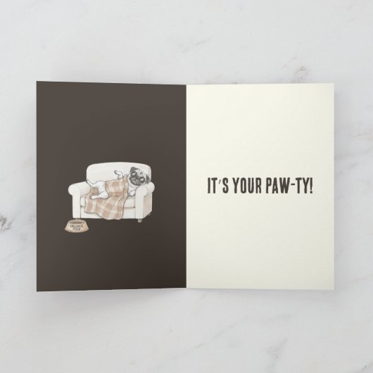 Paw Print Pattern Earthy Sand カード (内部)