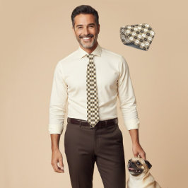 Paw Print Pattern Earthy Sand ネクタイ