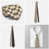 Paw Print Pattern Earthy Sand ネクタイ