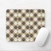 Paw Print Pattern Earthy Sand マウスパッド (マウス)