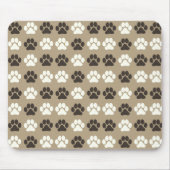 Paw Print Pattern Earthy Sand マウスパッド (正面)