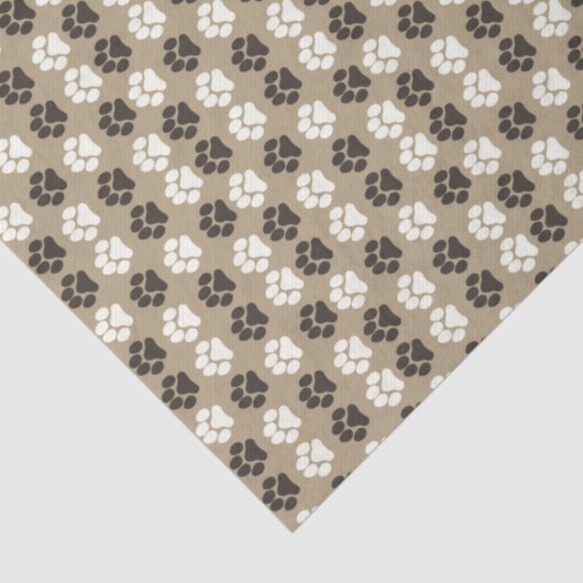Paw Print Pattern Earthy Sand 薄葉紙 (詳細)