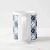 Paw Print Pattern Silver Blue  ジャンボコーヒーマグカップ (裏面)