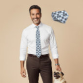 Paw Print Pattern Silver Blue ネクタイ