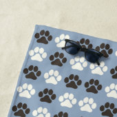 Paw Print Pattern Silver Blue ビーチタオル (インサイチュ)