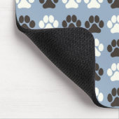 Paw Print Pattern Silver Blue マウスパッド (コーナー)
