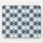 Paw Print Pattern Silver Blue マウスパッド (正面)