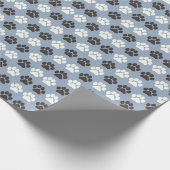 Paw Print Pattern Silver Blue ラッピングペーパー (角)