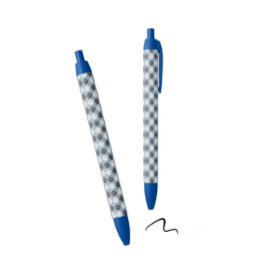 Paw Print Pattern Silver Blue 黒ボールペン