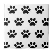 Paw Print Patterns白黒かわいいスタイリッシュ2023 タイル (正面)