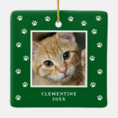Paw Print Pet Photo Christmas Ornament セラミックオーナメント (裏面)