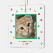 Paw Print Pet Photo Christmas Ornament セラミックオーナメント (左)