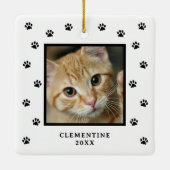 Paw Print Pet Photo Christmas Ornament セラミックオーナメント (裏面)