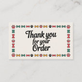 Paw Print Small Business Thank You Business Card 名刺 (正面)