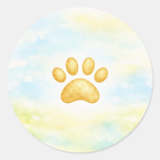 Paw Print Sticker ラウンドシール (正面)