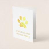 Paw Print Thank You For Your Referral Foil Card 箔カード (正面)