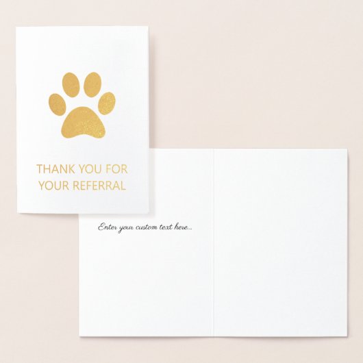 Paw Print Thank You For Your Referral Foil Card 箔カード (ディスプレー)