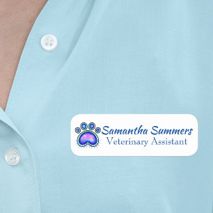 Paw Print Vet獣医ビジネストリマー名タグ 名札