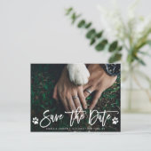  paw print wedding save the date フォト 案内ポストカード (スタンド正面)