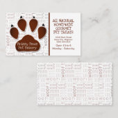 Paw Print with Message and Name in Brown 名刺 (正面/裏面)