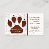 Paw Print with Message and Name in Brown 名刺 (正面)