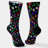 Paw Printsカラフル Crew Socks ソックス (傾斜あり)
