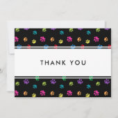 Paw Prints カラフル Pet Business Thank You カード (正面)