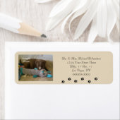 Paw Prints Add Photo Tan差出人住所ラベル ラベル (インサイチュ)