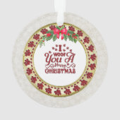 Paw Prints and Gold Frame Custom Pet Photo オーナメント (裏面)