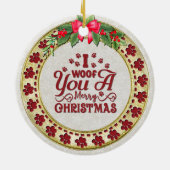 Paw Prints and Gold Frame Custom Pet Photo セラミックオーナメント (裏面)