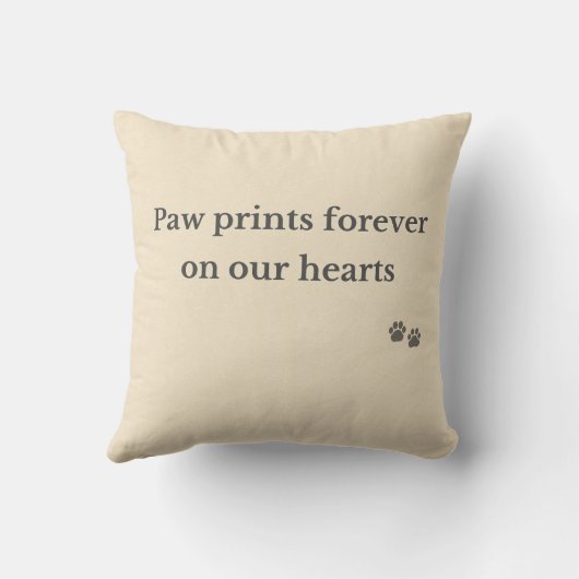 Paw Prints Forever Pet Memorial Pillow クッション (裏面)
