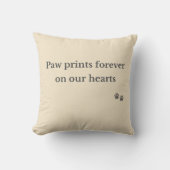 Paw Prints Forever Pet Memorial Pillow クッション (正面)