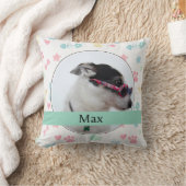 Paw Prints & Hearts Custom Dog Photo  クッション (ブランケット)