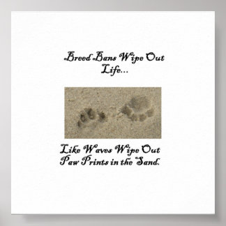 Paw Prints in the Sand ポスター