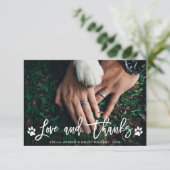 Paw Prints Love & 感謝してい |フォトカード、ありがとうございます サンキューカード (スタンド正面)
