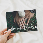 Paw Prints Love & 感謝してい |フォトカード、ありがとうございます サンキューカード<br><div class="desc">白の愛とスクリプ感謝していトのポートは、背中にベージュのクラフト紙プリントと写真サンキューカードを印刷。結婚式、誕生日、卒業式などのイベントに最適。</div>
