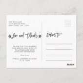 Paw Prints Love & 感謝してい |写真ありがとう ポストカード (裏面)